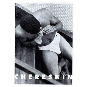 1994 Chereskin Men's Underwear Vintage Print Ad Shirtless Man Harmonica Wall Art